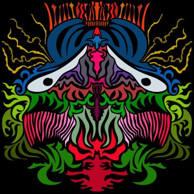 Bir korkuluk. Vektör resim sanat tarzı biraz psychedelic bir şekilde yapılması,
