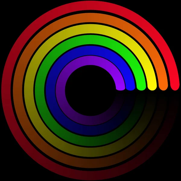 Imagem vetorial do símbolo do arco-íris de seis riscas — Vetor de Stock