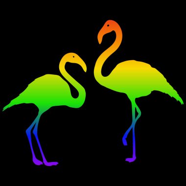 6-şerit gökkuşağı Flamingo vektör görüntü