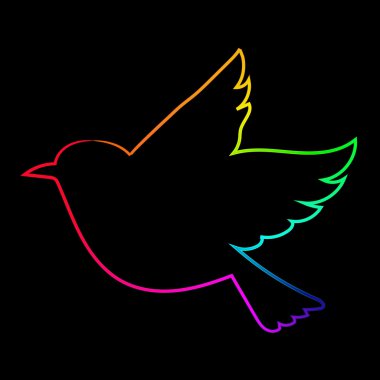 6-şerit gökkuşağı kuş vektör görüntü