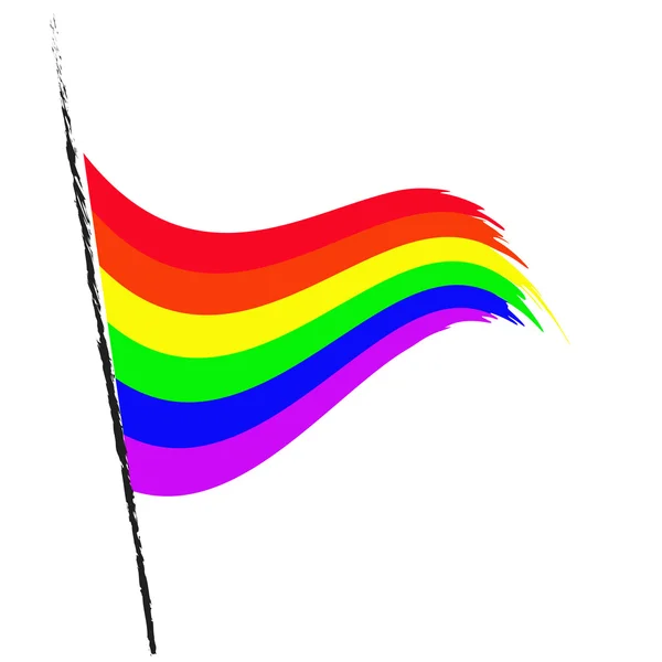 Imagen vectorial de la bandera del arco iris de seis rayas — Vector de stock