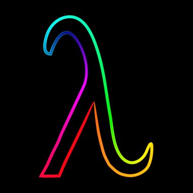 6-şerit gökkuşağı harfi Lambda vektör görüntü