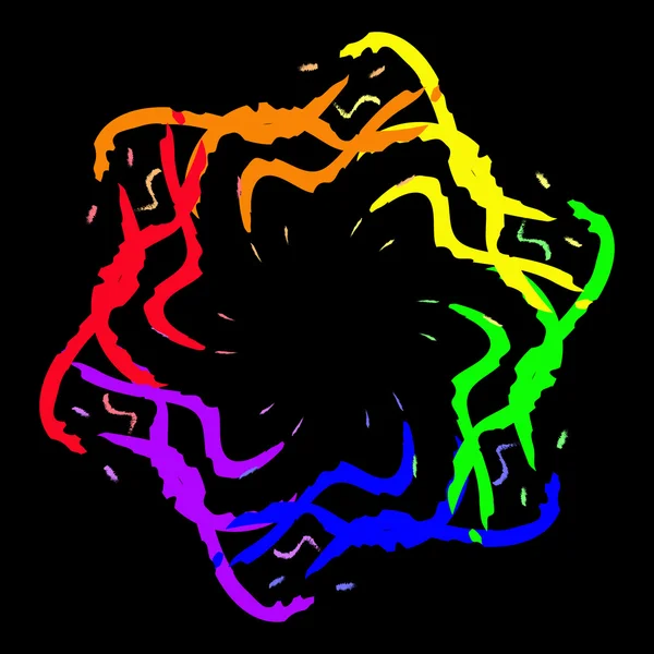 Imagen vectorial de salpicadura de arco iris de seis rayas — Vector de stock