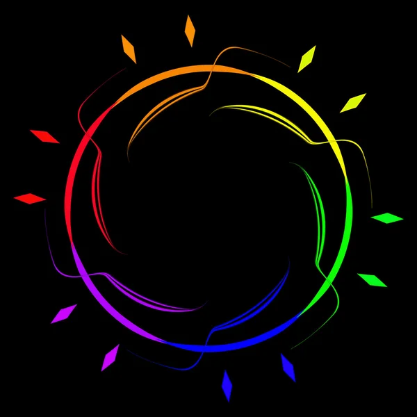 Imagem vetorial do arco-íris de seis faixas Sun — Vetor de Stock