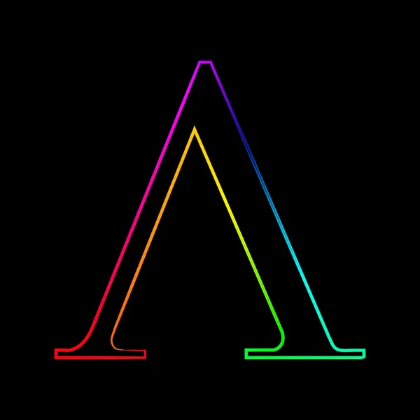 Vector afbeelding van zes-stripe regenboog brief Lambda — Stockvector