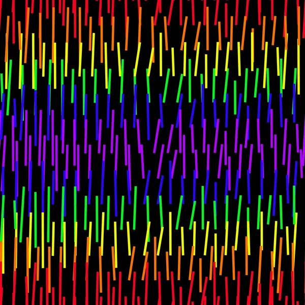 Modèle abstrait sans couture avec des rayures arc-en-ciel de six couleurs — Image vectorielle