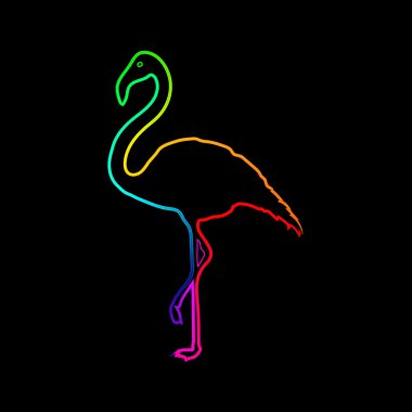 6-şerit gökkuşağı Flamingo vektör görüntü