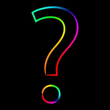6-şerit gökkuşağı soru işareti vektör görüntü