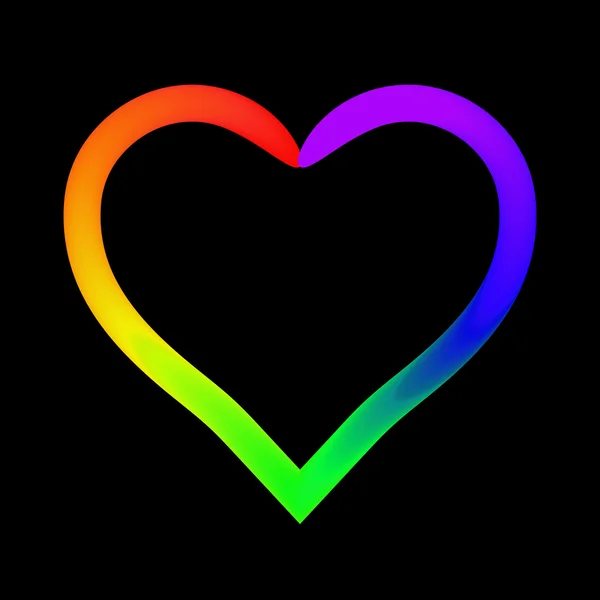 Vektorbild av sex-stripe rainbow hjärta — Stock vektor