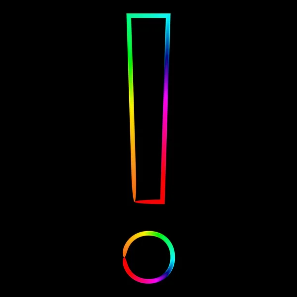 Imagen vectorial del signo de exclamación del arco iris de seis rayas — Vector de stock