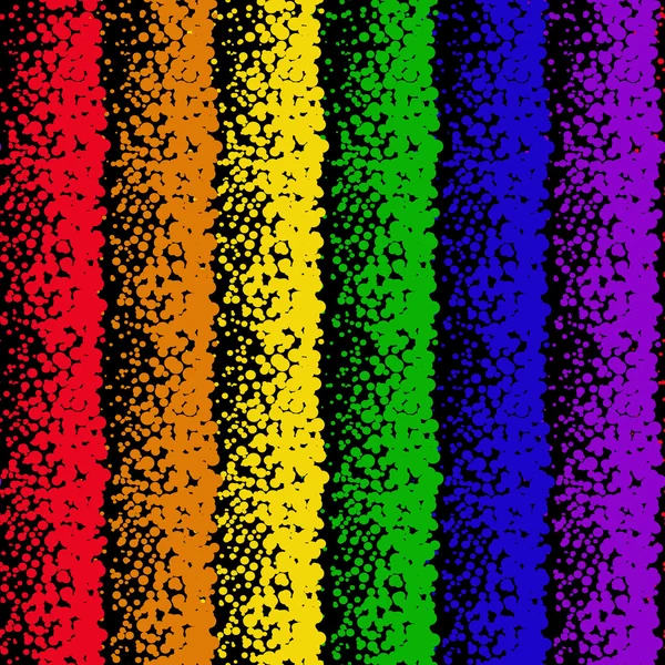 Abstraktes nahtloses Muster mit sechsfarbigen Regenbogenblasen — Stockvektor