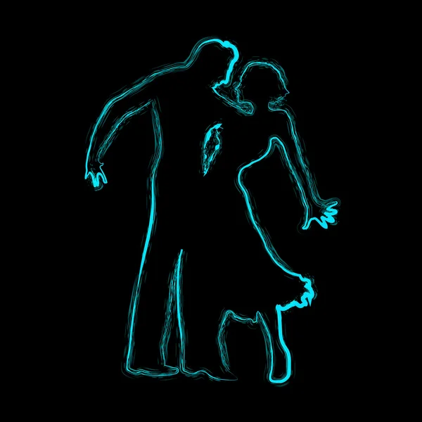 Couple de danse romantique — Image vectorielle