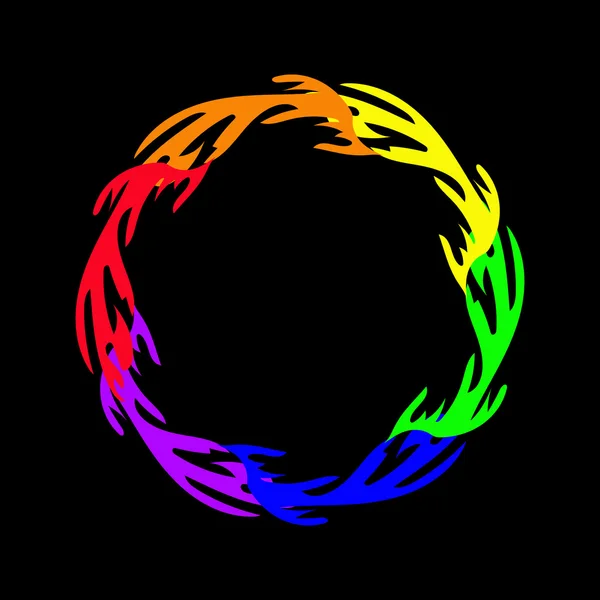 Imagen vectorial de la abstracción del arco iris de seis rayas — Vector de stock