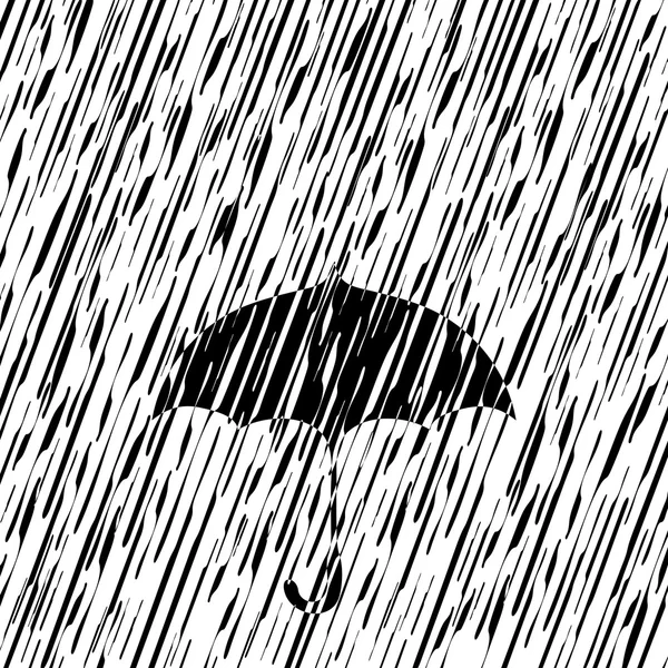 雨伞在雨中 矢量图形