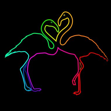 Resim altı şerit Rainbow Flamingo