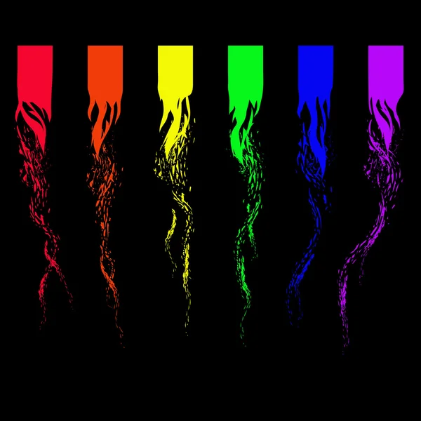 Abstrakte sechsstreifige Regenbogenfahne — Stockvektor