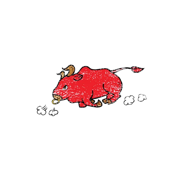 公牛跑步邮票 — 图库矢量图片