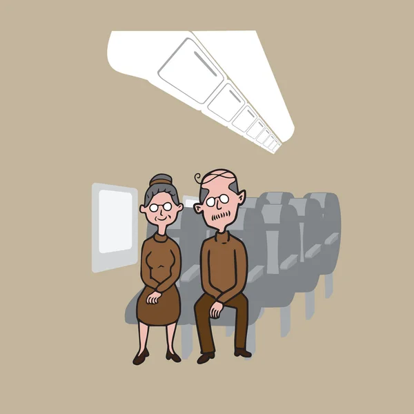 Transporte pasajeros pareja de personas mayores — Archivo Imágenes Vectoriales