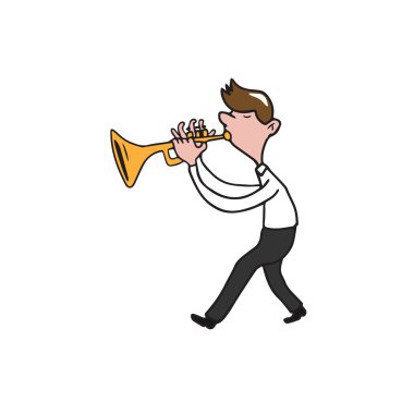 Müzik aleti adam trompet