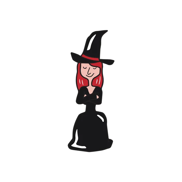 Halloween bruja sentado — Archivo Imágenes Vectoriales