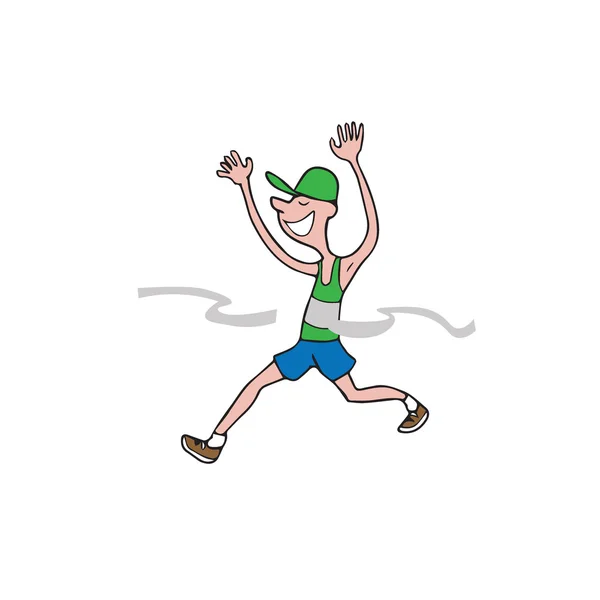 People man running finish 1 — Stock Vector