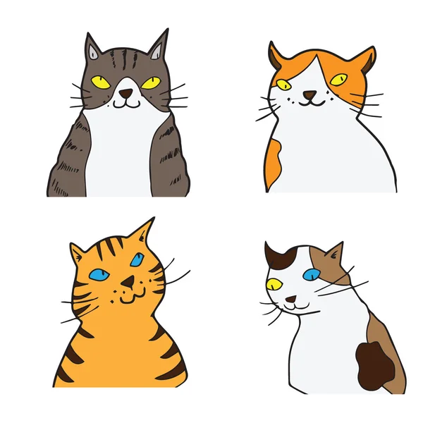 Animales gatos dibujo — Vector de stock