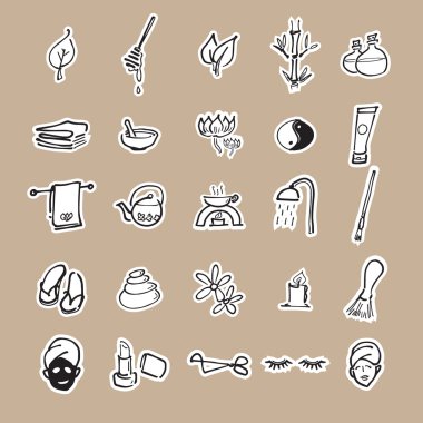 Spa gevşemek ve kozmetik Icons 1 set