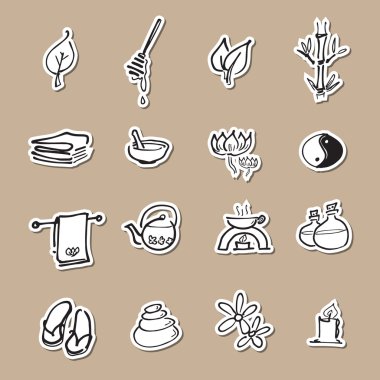 Spa Icons set sakin ol