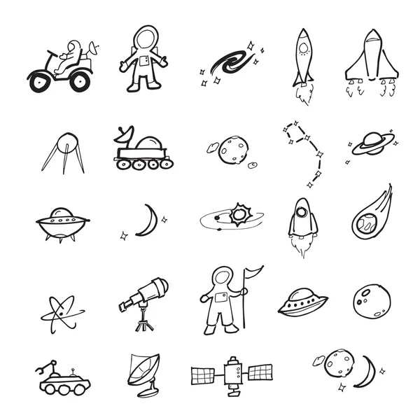 Astronaut en de ruimte icons set — Stockvector