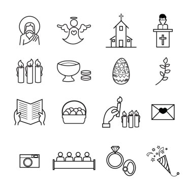 Genişletilmemiş kilise grafik hat simgeler