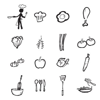 Şef ve mutfak çizgi film