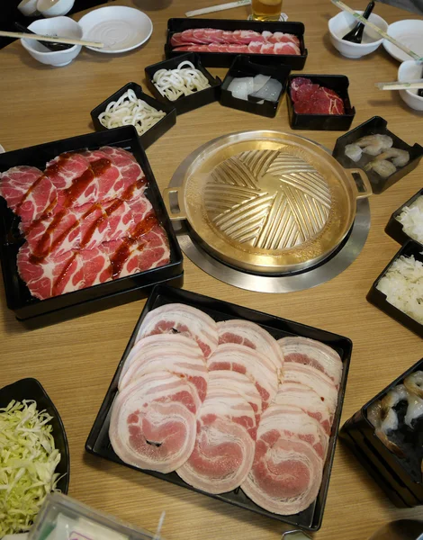 Conjunto de menus japonês Sukiyaki — Fotografia de Stock