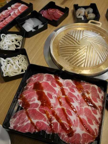 Conjunto de menus japonês Sukiyaki — Fotografia de Stock