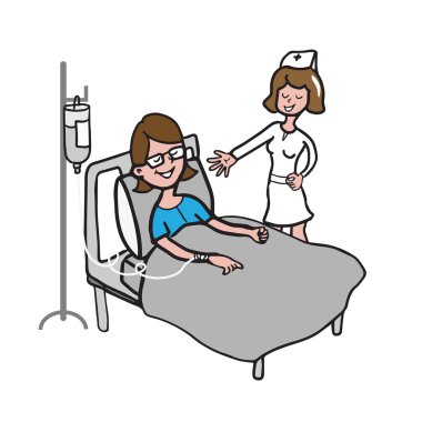 Genç kadın hasta ile hemşire