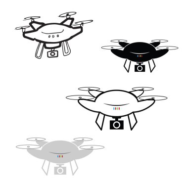 Drone quadcopter kamera simgeleri ile