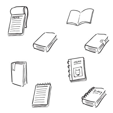 Defter not defteri karikatür çizim doodle