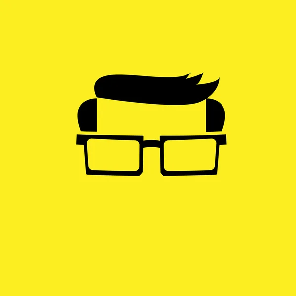 Uomo occhiali acconciatura icona piatta — Vettoriale Stock