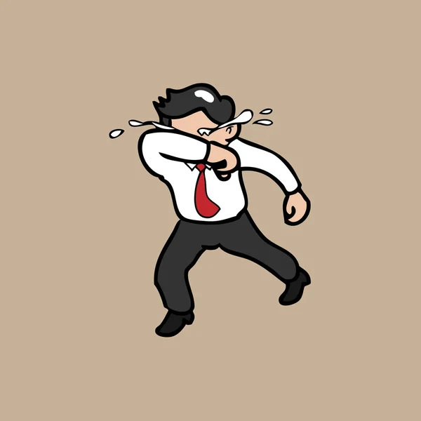 Homme d'affaires courir et pleurer — Image vectorielle