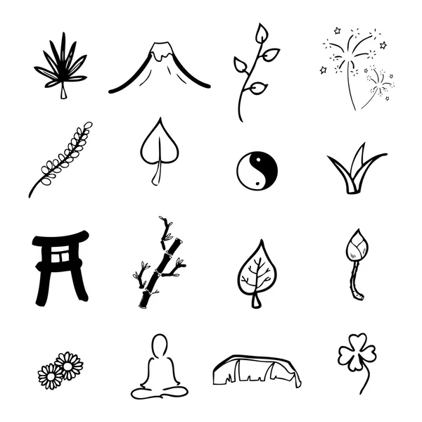 Zen y spa iconos de dibujos animados — Vector de stock