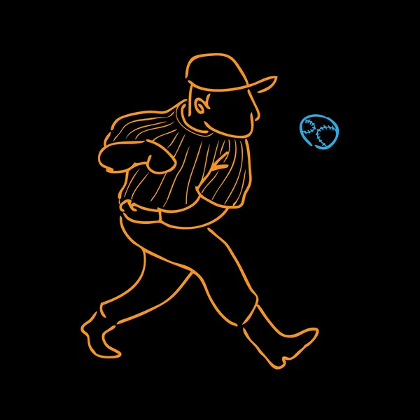 Jugador de béisbol — Vector de stock