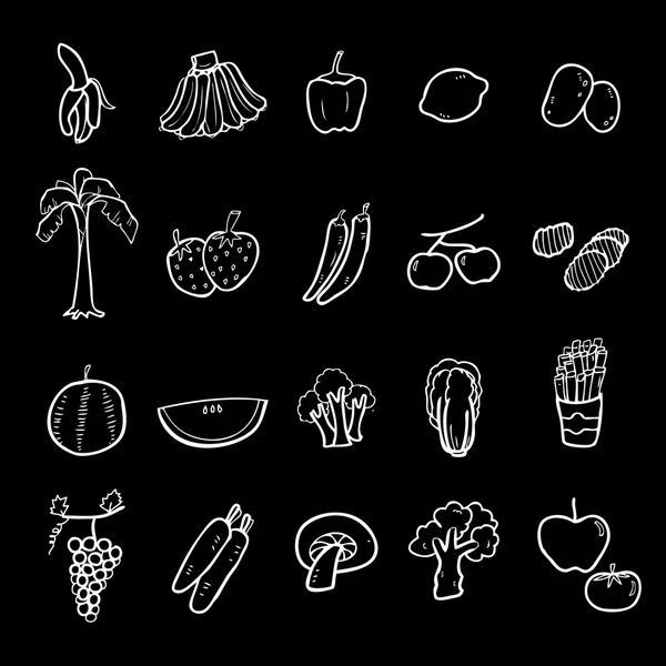 Conjunto de iconos de frutas — Vector de stock