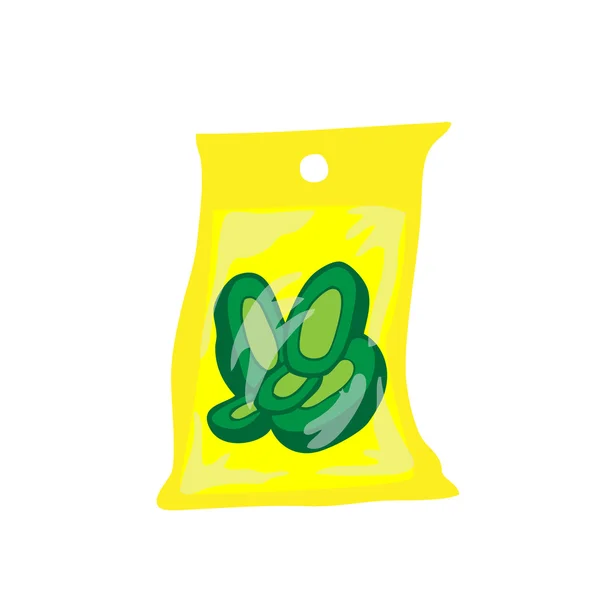 Bolsa de aguacate conservada en agua salada — Vector de stock