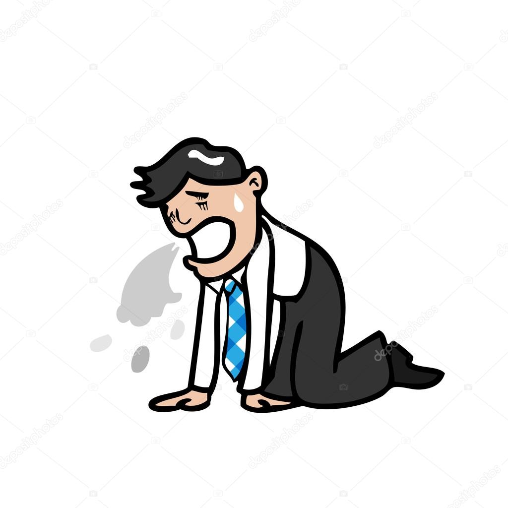 Businessman vomtting