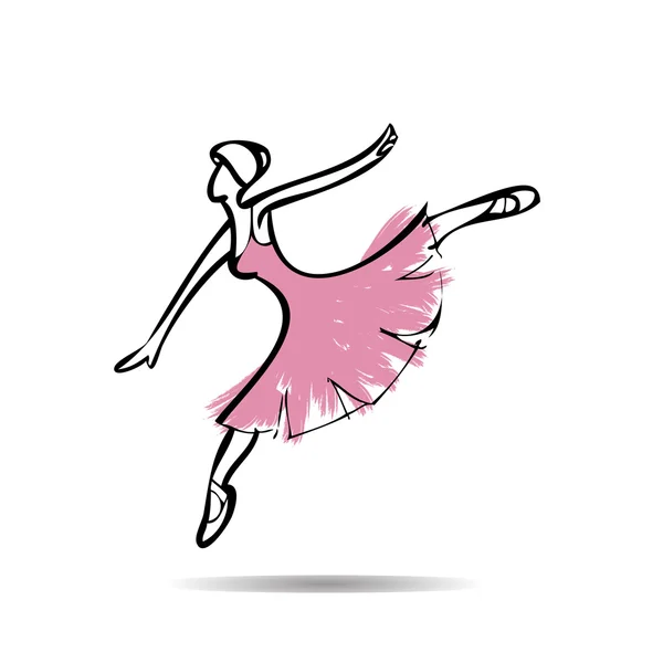Bailarina realizar baile dibujo — Archivo Imágenes Vectoriales