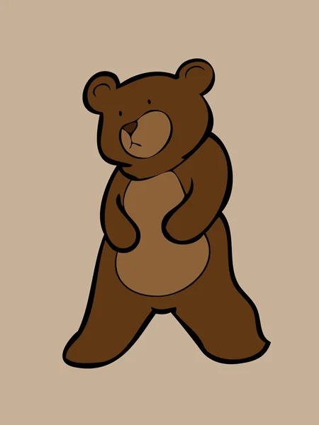 Brun björn ensam — Stock vektor