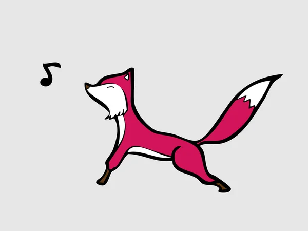 Fox singing — Stock Vector
