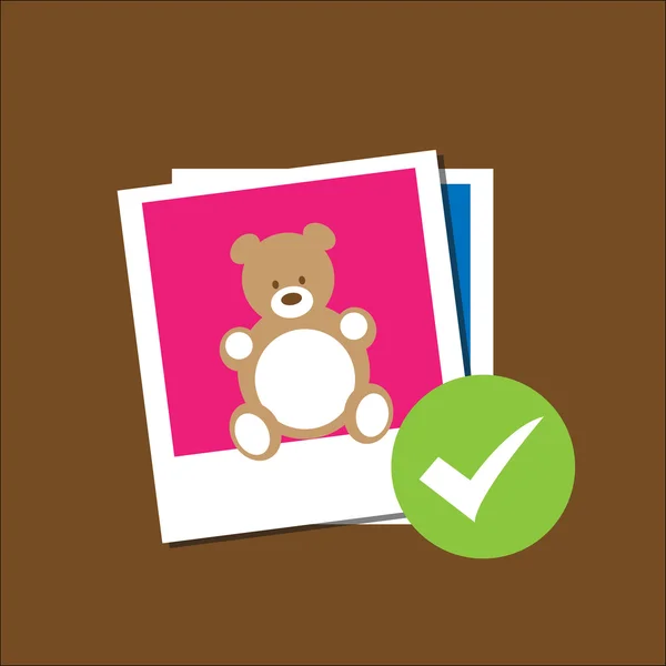 Foto bear speelgoed goedkeuren — Stockvector