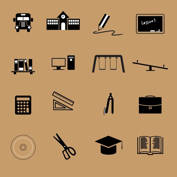 Conjunto de iconos escolares — Vector de stock