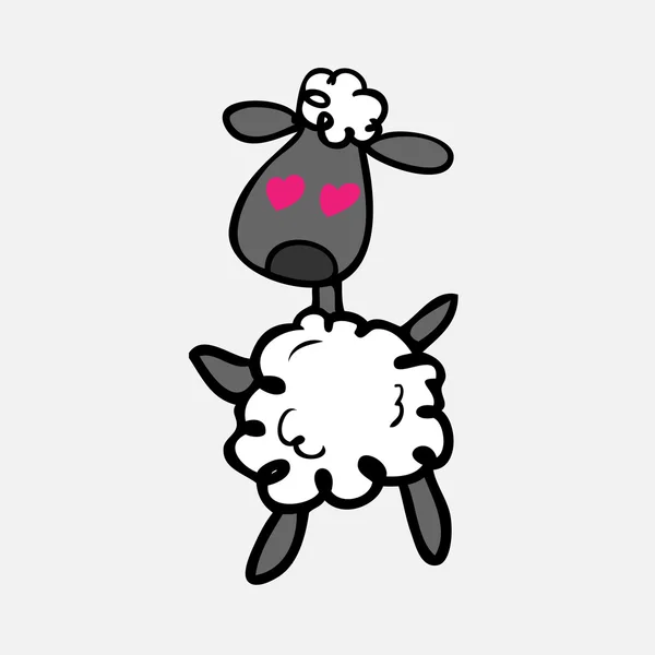 Schapen in de liefde — Stockvector