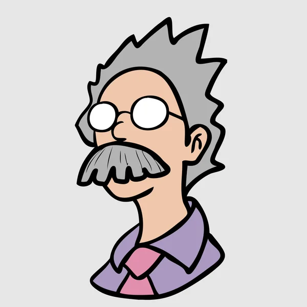 Profesor gafas hombre carácter — Vector de stock